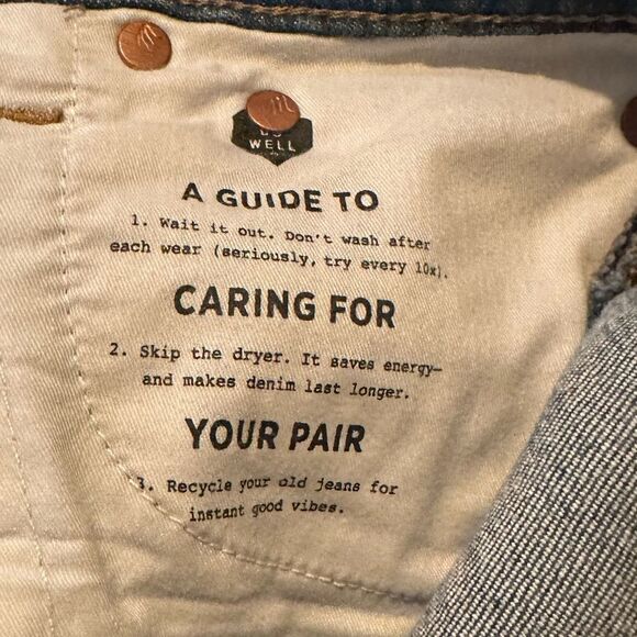 MADEWELL slim cut wide-leg jeans Olympia wash button front size 25 - Picture 6 of 8